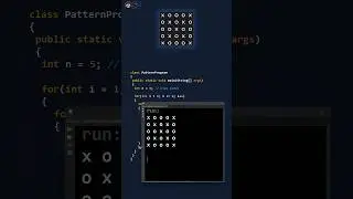 Pattern program to print X in Java - Code pattern in less than 60 seconds #shorts #patternshorts