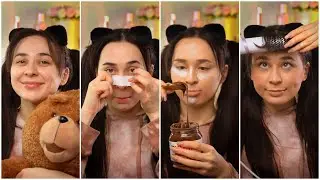 Elsarca ASMR Cute Teddy Makeup and Scincare😍 XO TEAM TIKTOK 