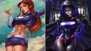 Raven and Starfire Fan Art || Cool Fan Art || Teen Titans @Playnetcity