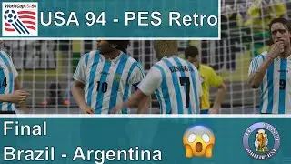 World Cup USA 94 · Final Brazil - Argentina · Efootball PES 2021 Gameplay Retro Classic