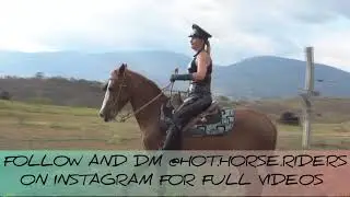 Cruel Horse riding by woman