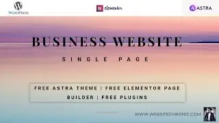 Single Page Website- Create One Page Website WordPress Elementor Static Website, Business Email, SEO