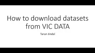How to download datasets from VICDATA