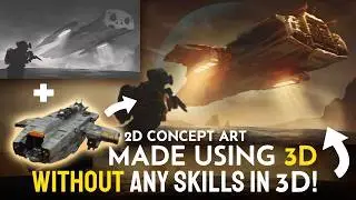 Sci-Fi Concept Art in Photoshop Using RODIN GEN-1 Image to 3D Model Coversion | GenAI | Tutorial