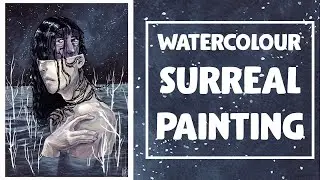 Dark Surrealism Painting Timelapse - Watercolour and Gouache