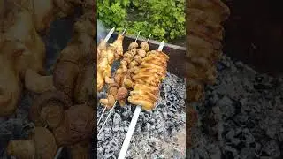 Куриные крылышки на мангале  Важный вопрос  Обязательно посмотрите  #доброслав13 #шашлык #крылышки