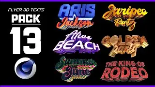 Flyer  3D Texts- Pack 13 for Cinema 4D  - Textos Editables para Cinema 4D