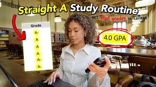 How to get GOOD GRADES in COLLEGE ✅ straight A student study routine + organization tips