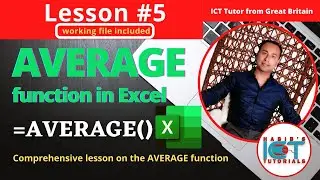 Lesson 5: Average Function in Excel | What does Average mean | FREE Excel Course