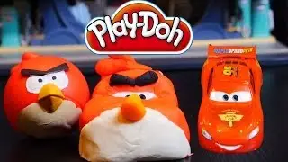 Play Doh Cars Angry Bird Creation - Disney Cars Toys Lightning Mcqueen Play Dough DIY Tutorial!