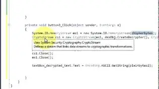 C# Tutorial 50  Decrypt Encrypted data again to simple text