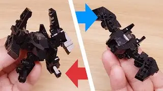 Micro LEGO brick  bat fighter jet transformer mech -  Black Wing (42 brick parts!!)