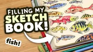 Drawing Watercolour Fish! // Filling my Sketchbook