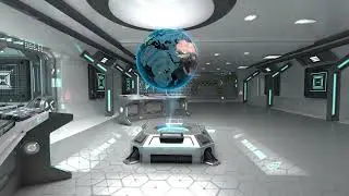 Spaceship interior navigation room - 3 angles (Animated background, Royalty Free)