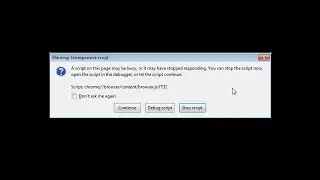 FIX - Warning Unresponsive script - FireFox