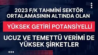 2023 F/K Tahmini Sektör Ortalamasının Altında Olan, Ucuz ve Temettü Verimi de Yüksek Şirketler