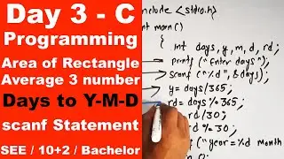 scanf statement in C || Area Volume Average of 3 number || Day 3 || Readersnepal