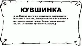 КУВШИНКА - что это такое? значение и описание