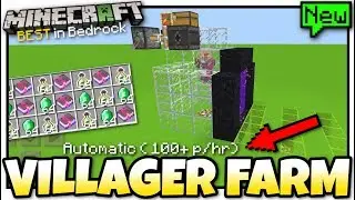 Minecraft - AUTOMATIC VILLAGER FARM (100+p/hr)[ Tutorial ] MCPE / Xbox / Bedrock