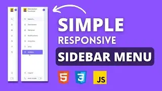 How to make Ecommerce Website Sidebar Menu with HTML CSS Javascript