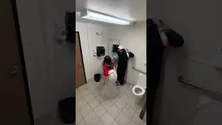 Blind girl overheats in bathroom! 