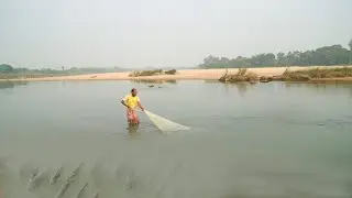 Indian Rural Village Life | River Fishing | Traditional Fish Hunting at Dwarakeswar River