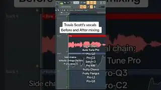 Travis Scott's raw vs mixed vocals 🎧 dm for presets ‼️ #vocalmixing #vocalchain #flstudio