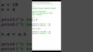 swap two numbers in python 