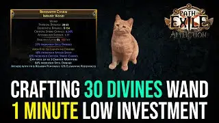 1 Minute Crafting 30 Divines Wand | Kinetic Bolt POE 3.23