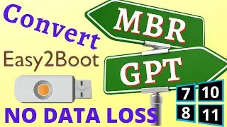 Convert Easy2Boot Multiboot USB from MBR to GPT in Windows | Convert Easy2Boot usb from GPT to MBR