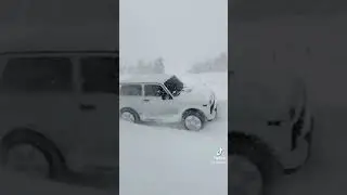 нива урбан в снегу по зеркала//