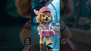 Little golden retriever disguises and goes to the aquarium, cute pet debut plan, dog, golden retri