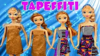 Tapeffiti Project Runway Disney Frozen Elsa Princess Anna Barbie Doll Dress Designer Muñeca Vestidos