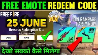 AWM AND EMOTE REDEEM CODE FREE FIRE 25 JUNE | Today Redeem Code Free Fire INDIA