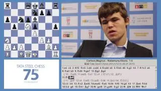 Tata Steel Chess 2013 - Analysis - Magnus Carlsen shows his win against Nakamura round 12