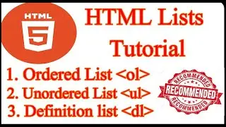HTML Tutorial - Ordered List, Unordered List and Description List in Html