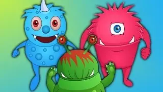 Пять маленьких монстров | мультфильм для детей | Популярный детский стишок