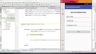 Yash Softech Tutorials. how to INSERT data in SQLITE DATABASE .