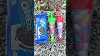 Oreo biscuit and ambrella gems popsicle 