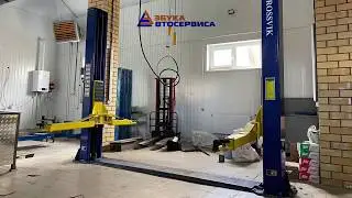 Как установить 2-х стоечный подъёмник Rossvik 5.5 Монтаж подъемника компанией Азбука Автосервиса