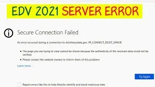 EDV 2021 | Secure Connection Failed | PR_CONNECT_RESET_ERROR | This site can’t be reached