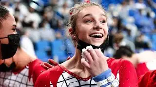 Grace McCallum earns her first perfect 10 on uneven bars