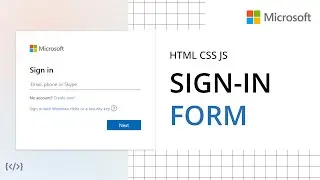 Microsoft Sign-in Form using HTML CSS and JS