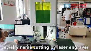 Jewelry name cutting by laser engraver 100W JPT mopa laser with enclosed cover for jewelry store use