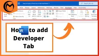How to Add Developer Tab in Microsoft Word