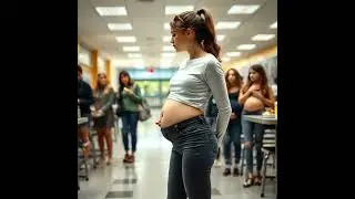 AI made. Nice little belly growth on her.
