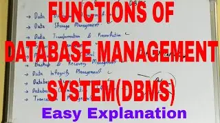 Functions of DBMS|Functions of Database Management System|Database Management System Functions|DBMS