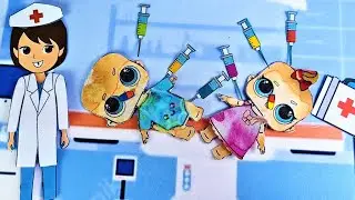 PAPER HOSPITAL FOR ANYA AND VANYA💉😲 GOT CAUGHT IN THE RAIN!Dolls LOL surprise funny cartoons DARINEL