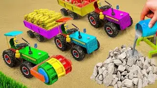Diy tractor mini Bulldozer to making concrete road | Construction Vehicles, Road Roller