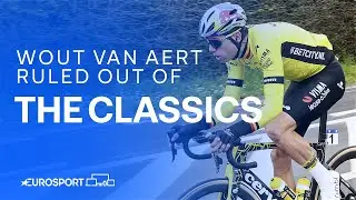 Wout van Aert suffers broken collarbone after crashing out of Dwars door Vlaanderen | REACTION 🎥